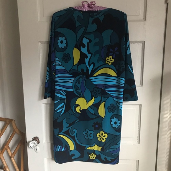 Trina Turk stretch shift dress in blue green, M - Picture 8 of 9